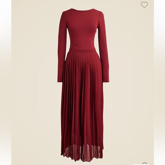 J.Crew Pleated‎ Ballet Dress Burgundy Stretch Cotton Blend Modest Elegant NEW - Picture 4 of 14